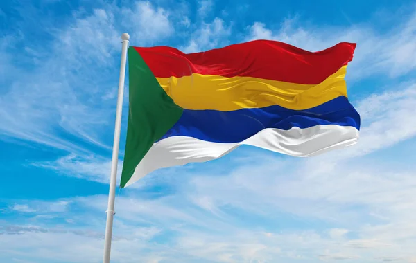 Bandera Druze Israel Fondo Nublado Del Cielo Puesta Del Sol — Foto de Stock