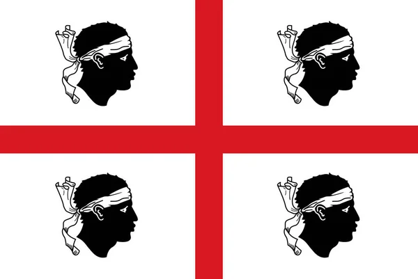 Ovanifrån Flaggan Sardinien Italien Italiensk Patriot Och Resekoncept Ingen Flaggstång — Stockfoto