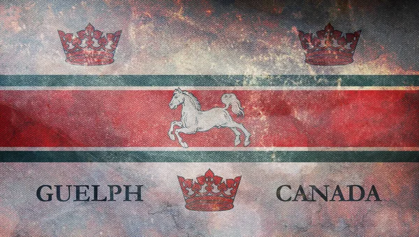 Vista Superior Bandeira Retro Guelph Canadá Com Textura Grunge Canadian — Fotografia de Stock