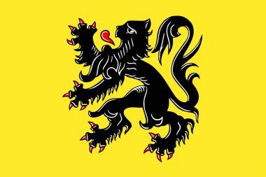 Flanders, Belçika bayrağının en üst görüntüsü. Belçika seyahati ve vatanseverlik kavramı. Bayrak direği yok. Uçak tasarımı, tasarım. Bayrak arkaplanı