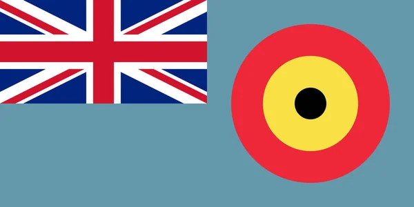 英国皇家空军比利时部旗帜的最高视图 比利时 比利时旅行和爱国心的概念 没有旗杆 平面设计 国旗背景 — 图库照片