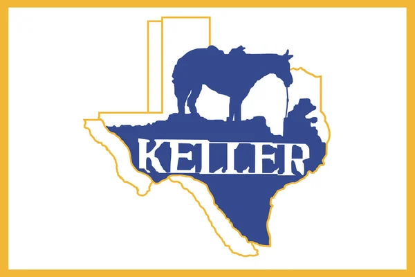 Top View Flag Keller Texas Untied States America Usa Travel — Stock Photo, Image