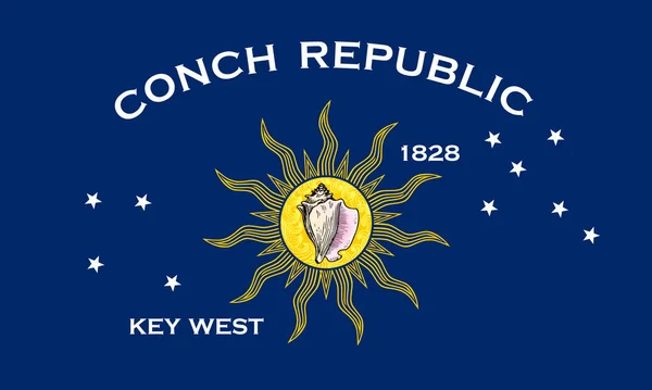 Key West, Florida 'nın bayrak manzarası, Amerika' nın bağsız eyaletleri. ABD seyahati ve vatanseverlik kavramı. Bayrak direği yok. Uçak tasarımı, tasarım. Bayrak arkaplanı