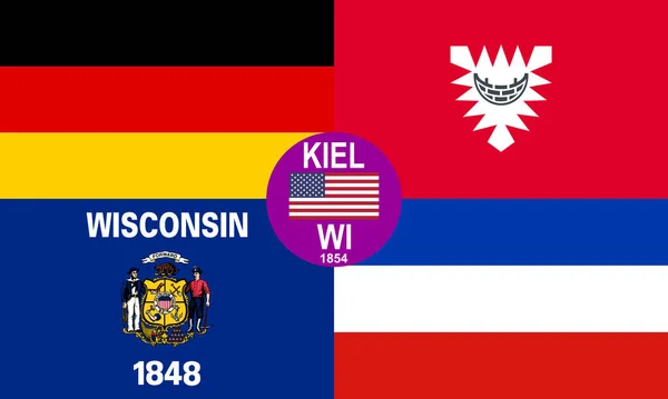 Vista Superior Bandera Kiel Wisconsin Estados Desatados América Usa Viajes —  Fotos de Stock