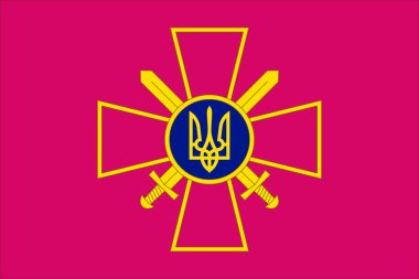 Ukrayna Kara Kuvvetleri 'nin bayrak asteğmeni, Ukrayna. Ukraynalı vatansever ve seyahat konsepti. Bayrak direği yok. Uçak tasarımı, tasarım. Bayrak arkaplanı