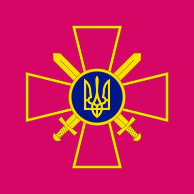 Ukrayna bayrağının üst düzey GF Komutanı, Ukrayna. Ukrayna seyahati ve vatanseverlik kavramı. Bayrak direği yok. Uçak düzeni, tasarım. Bayrak arkaplanı