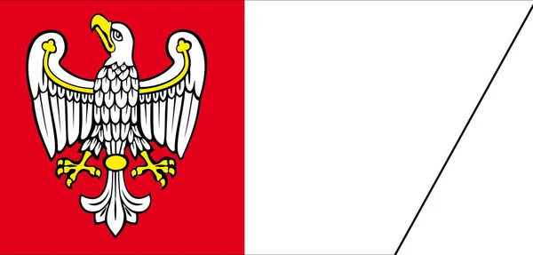 Vista Superior Bandeira Voivodia Grande Polónia Wojewodztwo Wielkopolskie Polónia Patriota — Fotografia de Stock