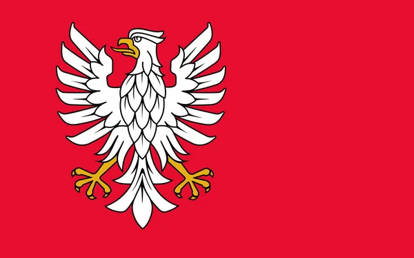 Wojewodztwo Mazowieckie Mazovia Voivodeship国旗头像 波兰旅行和爱国心的概念 没有旗杆 平面布局 国旗背景 — 图库照片
