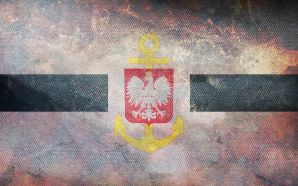 선박의 서비스 폴란드 Grunge 텍스처 폴란드 애국자 깃대는 플래그 — 스톡 사진