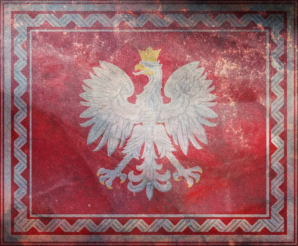 Κάτοψη Της Ρετρό Σημαίας Πρόεδρος Πολωνία Grunge Υφή Πολωνός Πατριώτης Εικόνα Αρχείου