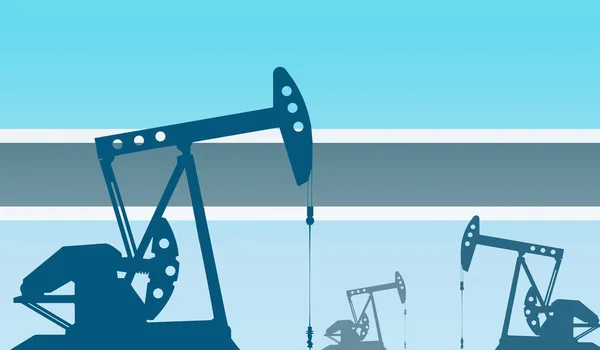 Silhuett Oljepumpar Mot Botswanas Flagga Råolja Och Gas För Utvinningsändamål — Stockfoto