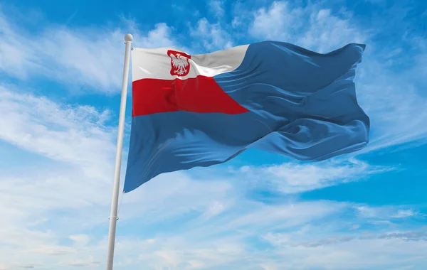 Flag Pomocniczych Jednostek Plywajacych Polskiej Marynarki Wojennej Naval Auxiliary Ensign — Stock Photo, Image