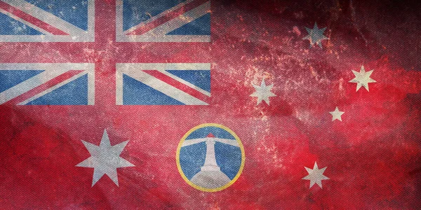 Вид Сверху Красного Знака Службы Маяка Содружества Австралийский Ретро Флаг — стоковое фото