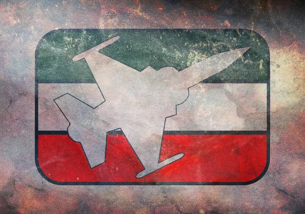 Bovenaanzicht Van Mexicaanse Luchtmacht Mexico Retro Vlag Met Grunge Textuur — Stockfoto