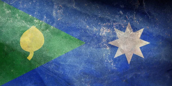 Øverste Utsikt Saibai Island Australia Retro Flag Med Grunge Tekstur stockfoto