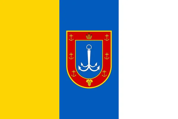 乌克兰奥德萨地区国旗的最高视图 乌克兰爱国者和旅行概念 没有旗杆 平面设计 国旗背景 — 图库照片