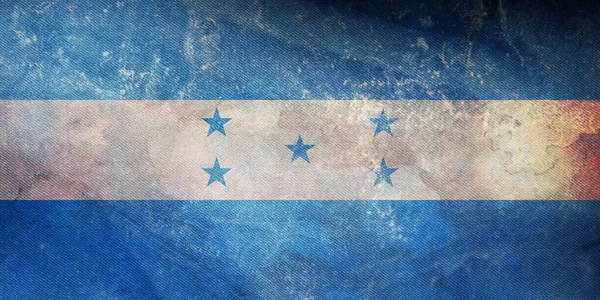 Bovenaanzicht Van Officiële Retro Vlag Honduras Met Grunge Textuur Reis — Stockfoto