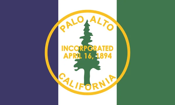 美国加利福尼亚州帕洛阿尔托市的国旗头像 美国旅行和爱国心的概念 没有旗杆 平面设计 国旗背景 — 图库照片