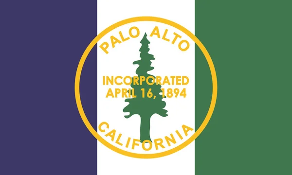 Top View Flag Palo Alto California Untied States America Usa Stock Image