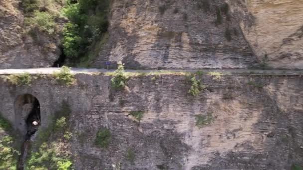 Aerial View Old Road D2205 Clans France — Vídeo de Stock