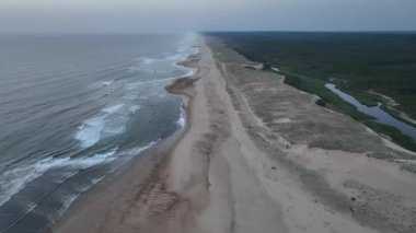 Drone view of the Ocean beach near Moliets-et-Maa
