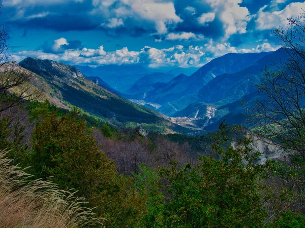 The Esteron Valley close in France from the sky