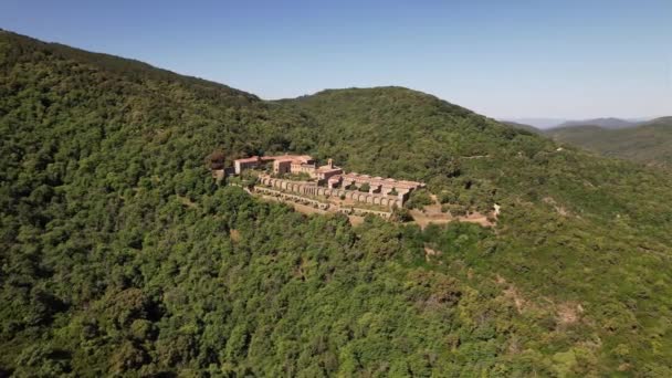 Verne Monastery Forest Massif Maures France Sky View — Stok video