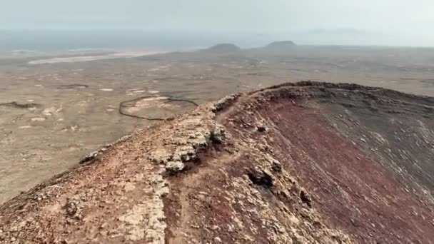 Flug Über Den Vulkan Fuerteventura Auf Den Kanarischen Inseln Spanien — Stockvideo