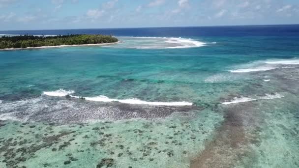 Huahine Coral Waves Sky — Stock Video