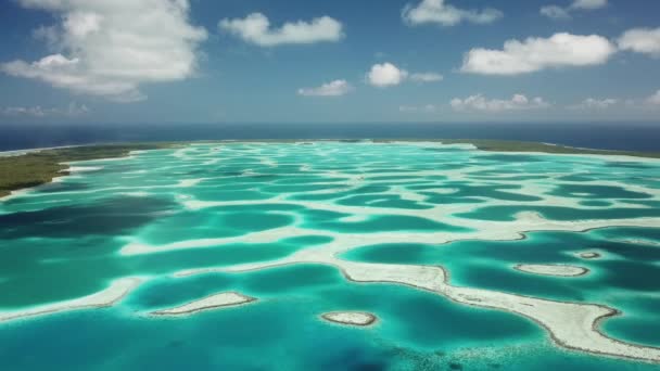 Lagoa Mataiva Vista Drone Céu — Vídeo de Stock