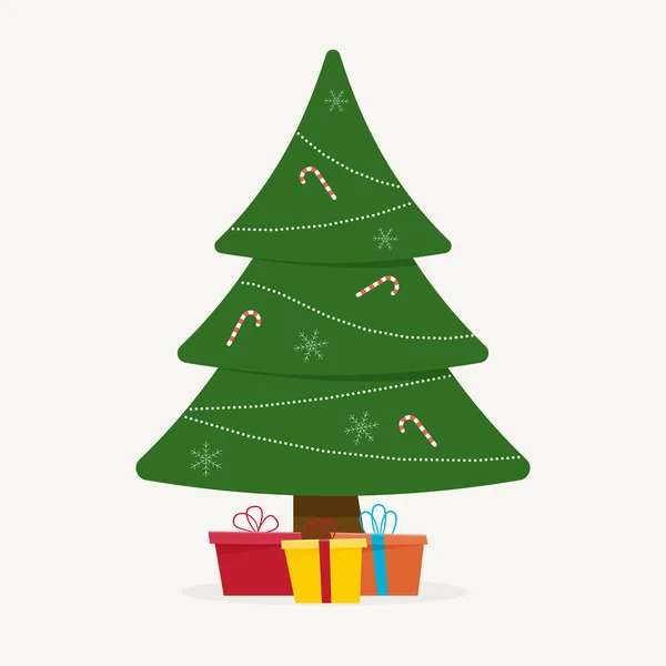 Árvore Natal Com Bola Árvore Brinquedo Árvore Presentes Natal — Vetor de Stock