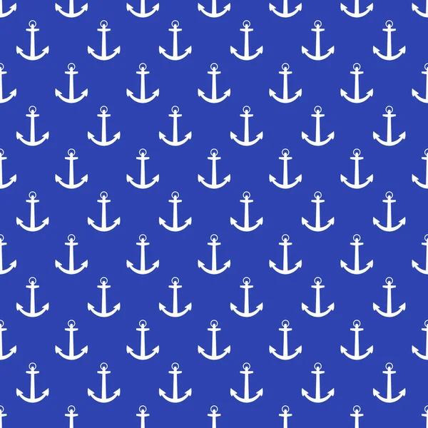 Bleu voir le motif d'ancrage sans couture. Illustration vectorielle plate — Image vectorielle