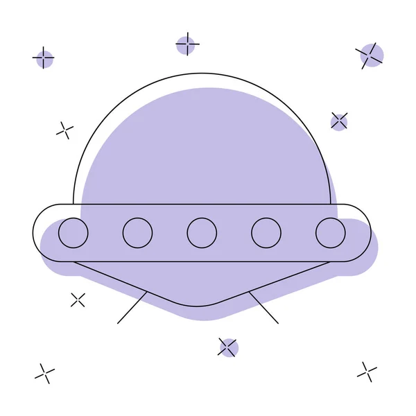 Icône de soucoupe volante isolée sur fond blanc. Illustration vectorielle plate — Image vectorielle
