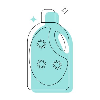 Deterjan simgesi beyaz arkaplanda izole edildi. Düz vektör illüstrasyonu