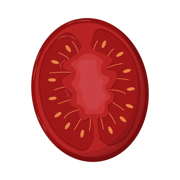Красный трип помидор нарезанный изолирован на белом фоне — стоковый вектор