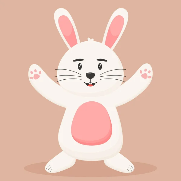 Cute Easter Bunny Easter Concept Flat Vector Illustration — Stock Vector