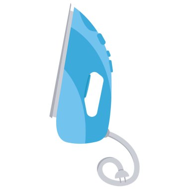 Elektrikli ütü. Düz vektör çizimi arkaplanda izole edildi.