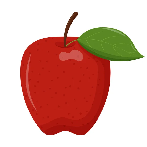 全红苹果 白色背景 平面矢量图解 — 图库矢量图片