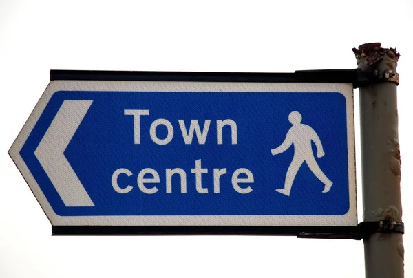 Rusting Town Centre Direction Signboard Seafront Location — Stockfoto