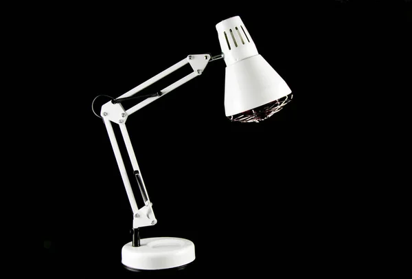 White Infra Red Health Lamp Isolated Black Background — Photo