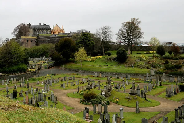 Veduta Del Castello Stirling Scozia Sull Antico Cimitero — Foto Stock