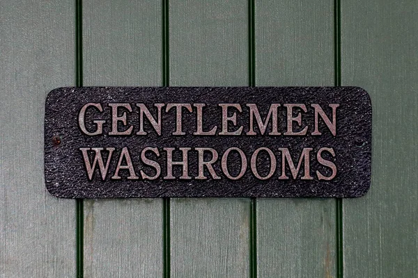 Gentlemens Washrooms Door Sign Golf Club — Stock Photo, Image