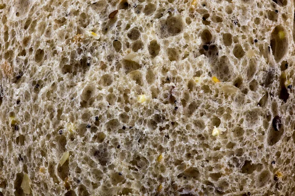 Closeup Slice Wholegrain Seeded Bread Background — ストック写真