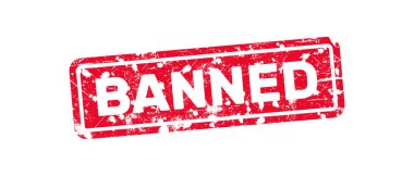 Yasaklanmış kauçuk vektör damgası. Yasaklama simgesi işareti.