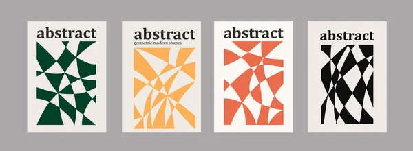 Conjunto Carteles Modernos Abstractos Moda Diseño Vectorial Arte Abstracción Minimalista — Vector de stock