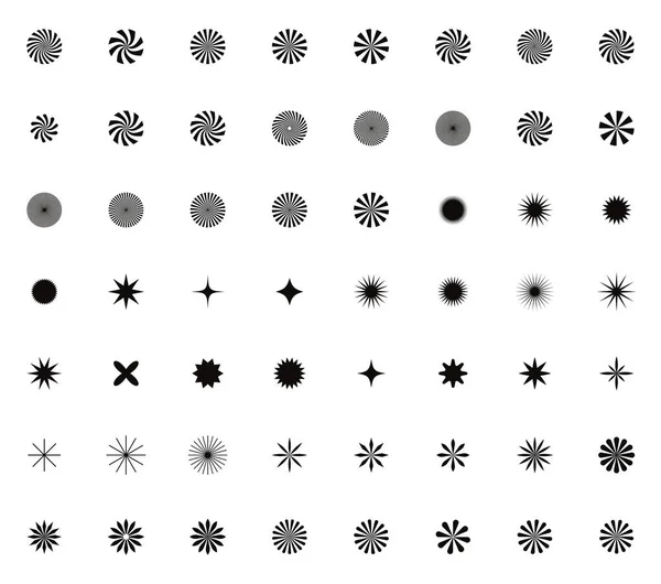幾何学的アブストラクト図形のコレクションベクトルデザイン ロゴエンブレム要素 光学照明素子 — ストックベクタ