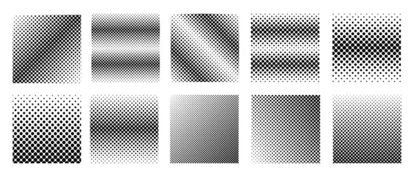 Collection Vector Halftone Dots Background Illustrations Pop Art Tone Texture — Stock Vector