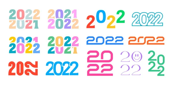 Gott Nytt 2022 Typografiska Logotyper Vektordesign — Stock vektor