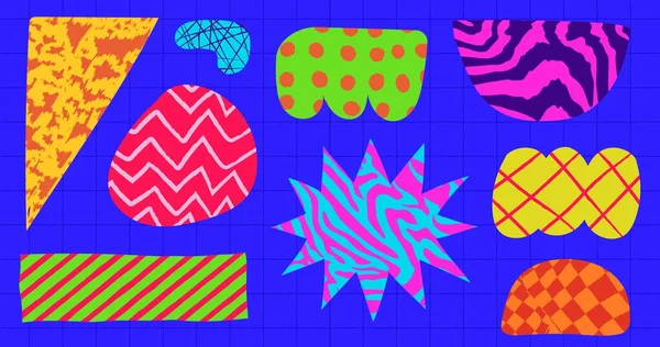 Abstract Geometric Shapes Background. Cool Trendy Abstraction Backdrop. Pop Art Illustration.