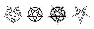 Vector Pentacle Sign. Pentagram Icon. Esoteric Symbol. clipart
